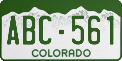 CO license plate ABC561
