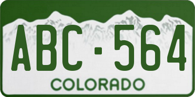 CO license plate ABC564