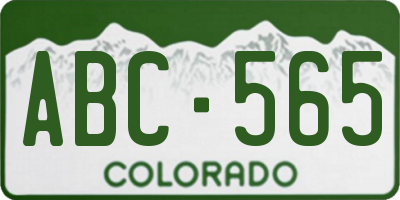 CO license plate ABC565