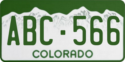 CO license plate ABC566