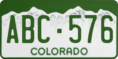 CO license plate ABC576