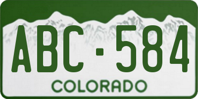 CO license plate ABC584
