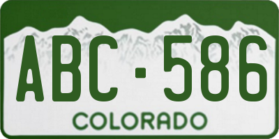 CO license plate ABC586