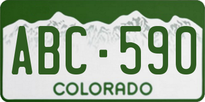 CO license plate ABC590