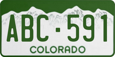 CO license plate ABC591