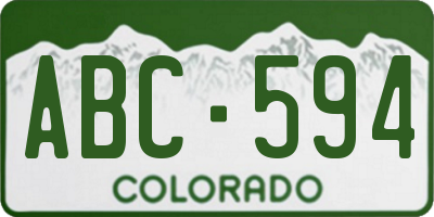 CO license plate ABC594
