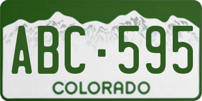 CO license plate ABC595