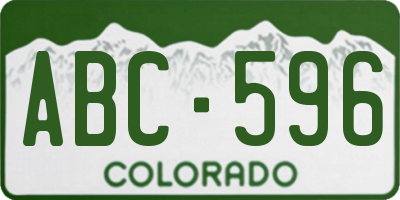 CO license plate ABC596
