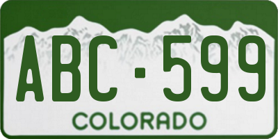 CO license plate ABC599