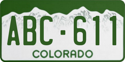 CO license plate ABC611