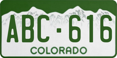 CO license plate ABC616