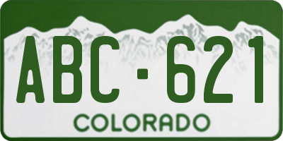 CO license plate ABC621