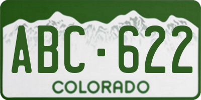 CO license plate ABC622