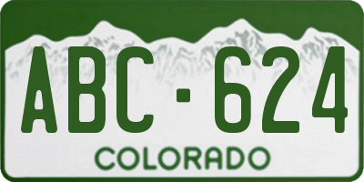 CO license plate ABC624