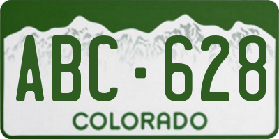CO license plate ABC628