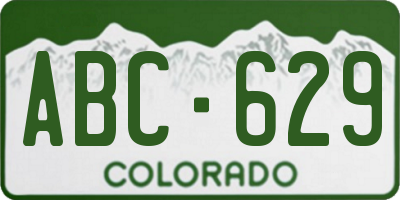 CO license plate ABC629