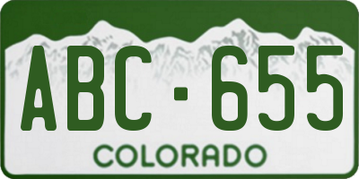 CO license plate ABC655