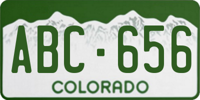 CO license plate ABC656