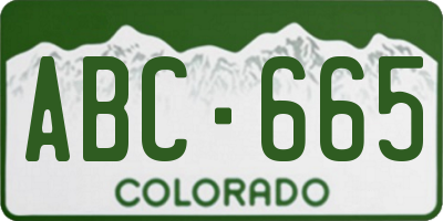 CO license plate ABC665