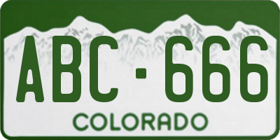 CO license plate ABC666