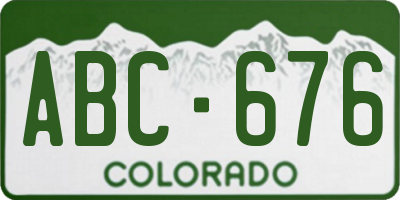 CO license plate ABC676
