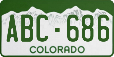 CO license plate ABC686