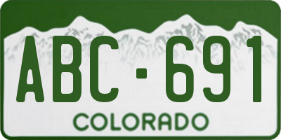 CO license plate ABC691