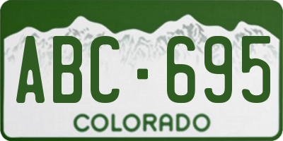 CO license plate ABC695