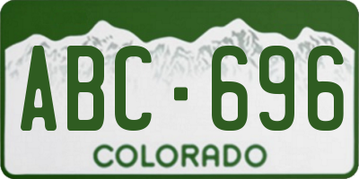 CO license plate ABC696