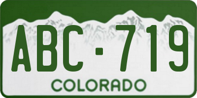 CO license plate ABC719