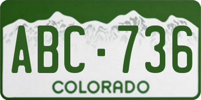 CO license plate ABC736