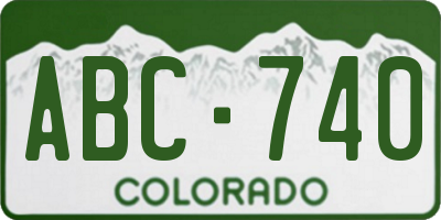 CO license plate ABC740