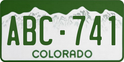 CO license plate ABC741