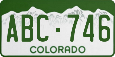 CO license plate ABC746