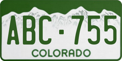 CO license plate ABC755