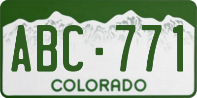 CO license plate ABC771