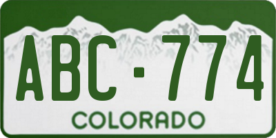 CO license plate ABC774