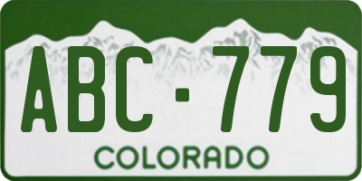 CO license plate ABC779