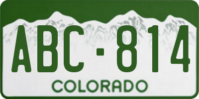 CO license plate ABC814