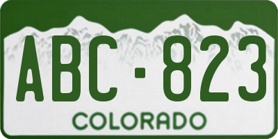 CO license plate ABC823