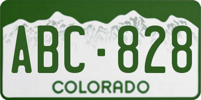CO license plate ABC828