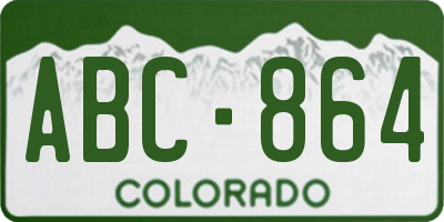 CO license plate ABC864