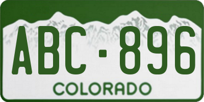 CO license plate ABC896