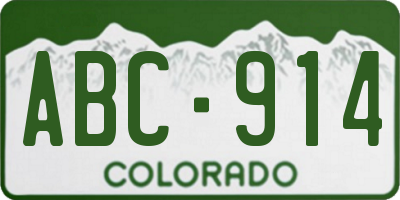 CO license plate ABC914