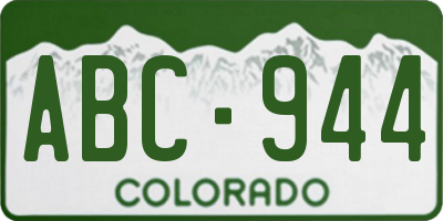 CO license plate ABC944