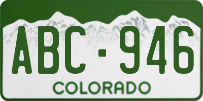 CO license plate ABC946