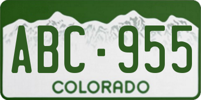 CO license plate ABC955