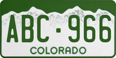 CO license plate ABC966