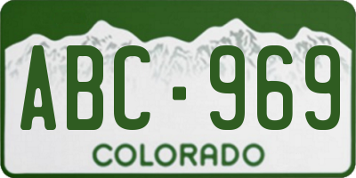 CO license plate ABC969