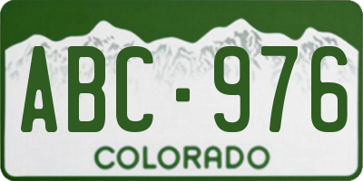 CO license plate ABC976